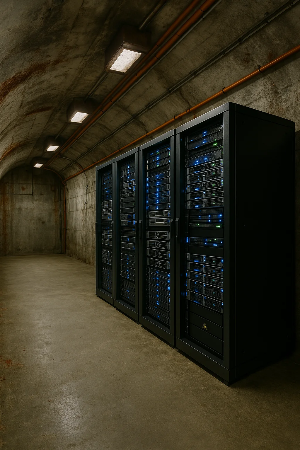 Server racks in the bunker